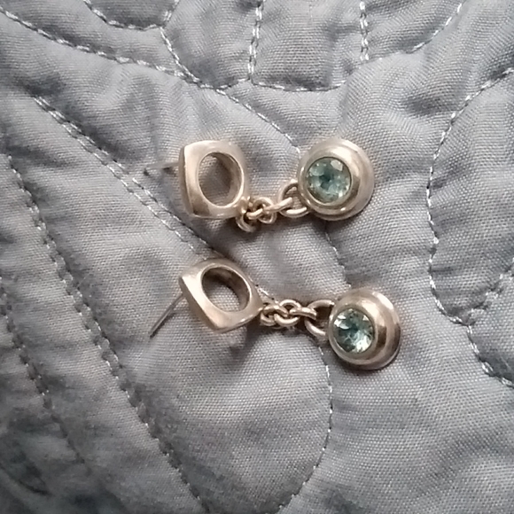 Versani Sterling Silver Blue Topaz Drop Earrings - Picture 4 of 4